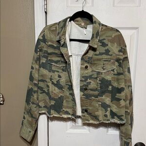 Free People Camouflage Patterned Jacket